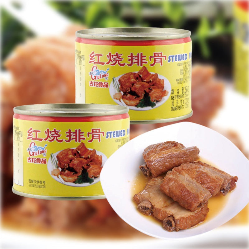 古龙产品系列 古龙食品 古龙红烧猪肉 香菇肉酱 五香肉丁 古龙红烧扣肉 香菇猪脚腿 古龙沙茶肉酱 Gulong Canned Foods