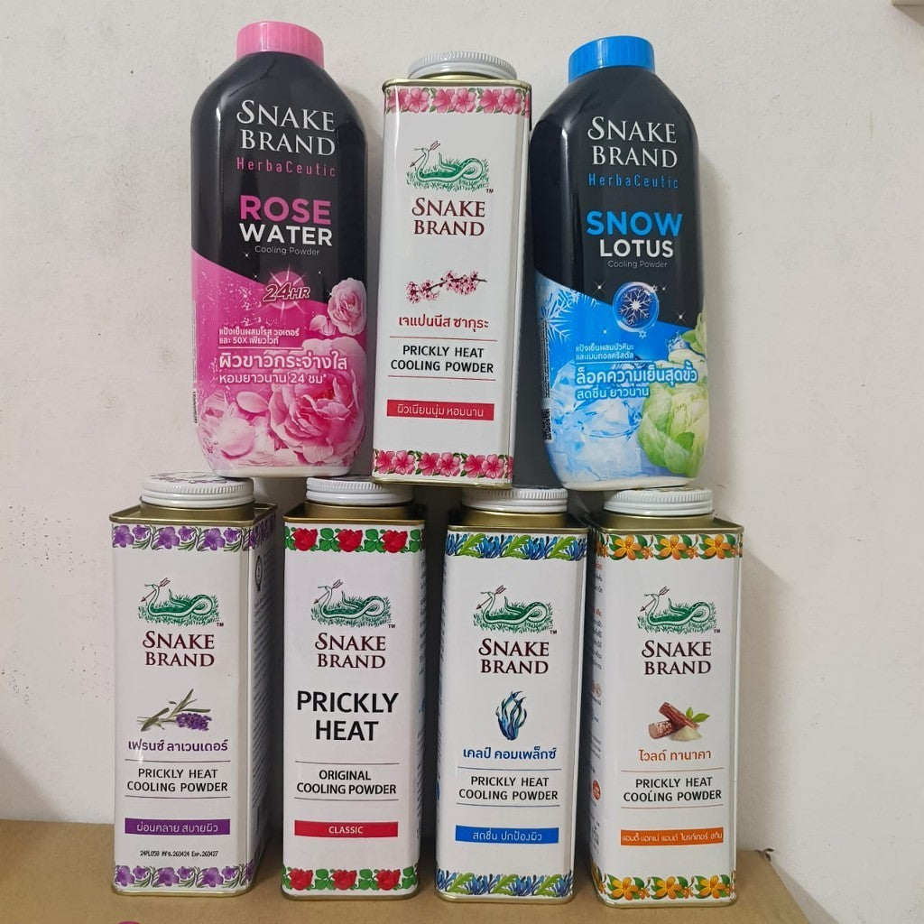 泰国蛇牌爽身粉 280gram Thailand Snake Brand Prickly Heat Cooling Powder Bedak Gatal Snake Brand Herbaceutic Cold Powder